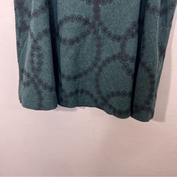 Boden Libby Green Black Circle Wool Blend A Line Skirt Size 14 Long - Picture 6 of 13